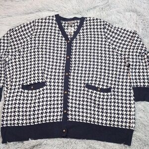 Jessica London Sweater Womens 2X Blue Cardigan‎ Pockets Button Up Comfort Casual